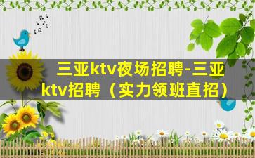 三亚ktv夜场招聘-三亚ktv招聘（实力领班直招）